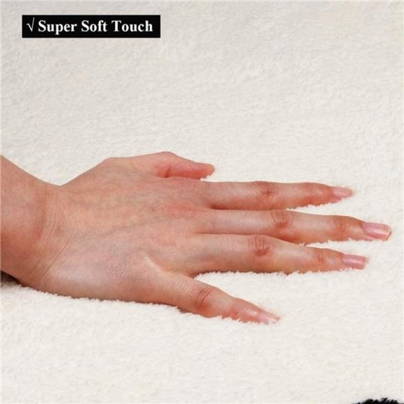 4ft Round Kids ABC Rug Alphabet Nursery Rug for Bedroom Non Slip, Milk White - Picture 6 of 7